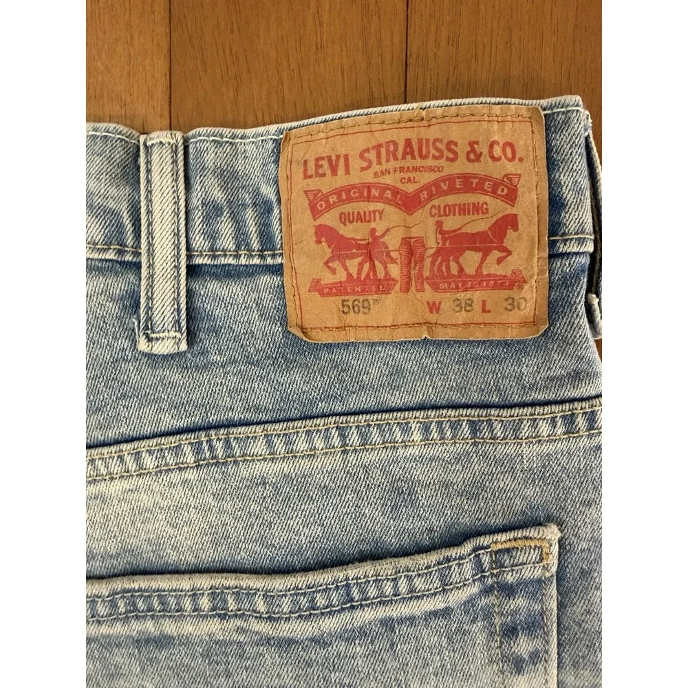 Levi's 569 Men's Jeans 38x30 Loose Straight Light Wash Relaxed Fit Denim